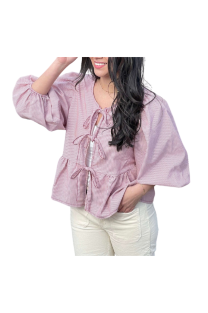 CAMISA PEPLUM LAZO BURGUNDY