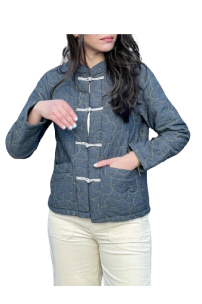 CHAQUETA COSTURAS GRIS