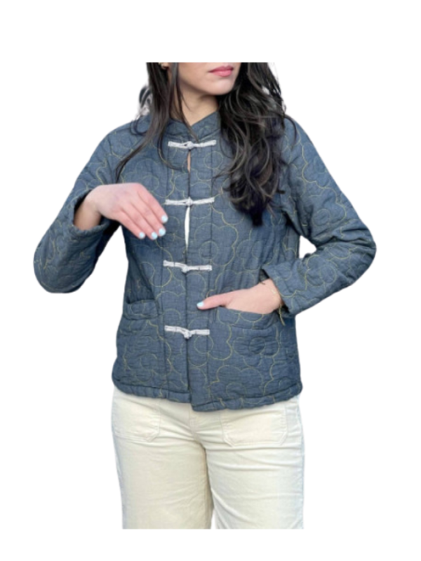 CHAQUETA COSTURAS GRIS