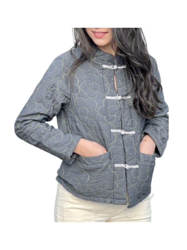CHAQUETA COSTURAS GRIS