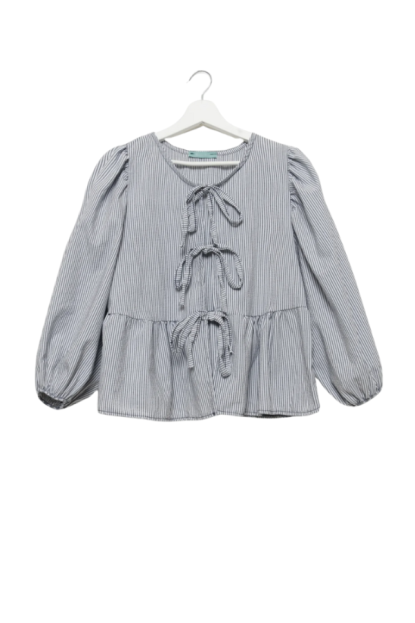 CAMISA PEPLUM LAZO AZUL