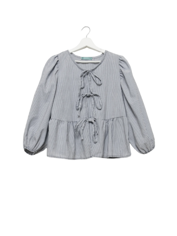 CAMISA PEPLUM LAZO AZUL