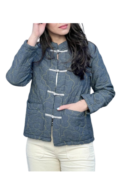 CHAQUETA COSTURAS GRIS