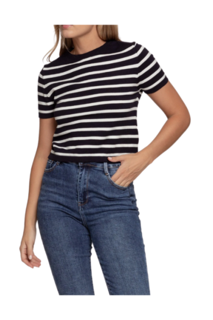 CAMISETA MARINERA RAYAS NEGRA