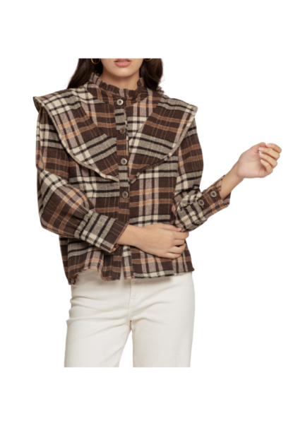 CAMISA ESCOCESA MARRON