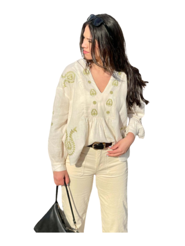CAMISA BORDADA OVERSIZE