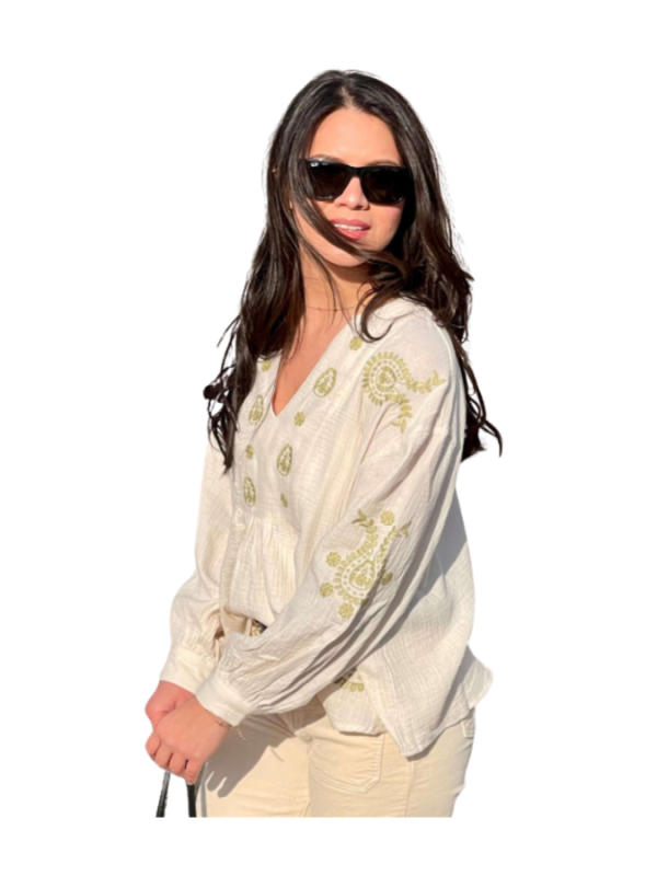 CAMISA BORDADA OVERSIZE