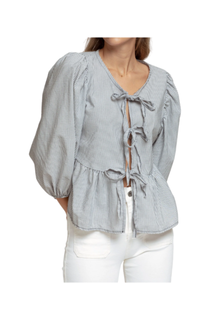 CAMISA PEPLUM LAZO AZUL