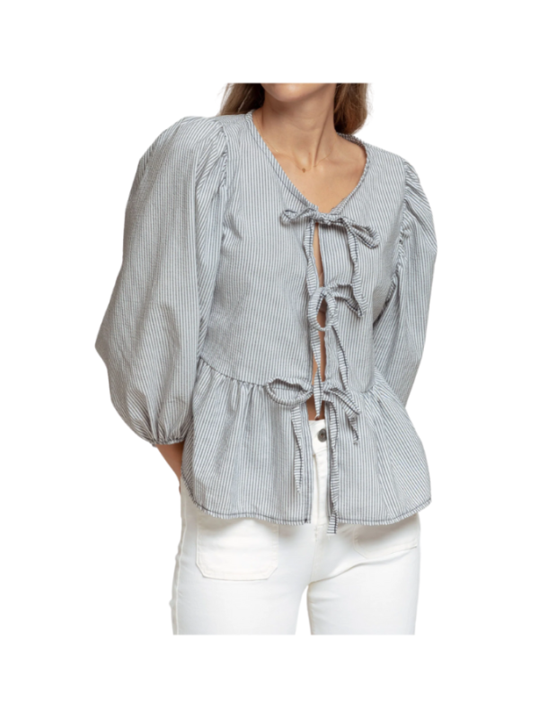 CAMISA PEPLUM LAZO AZUL