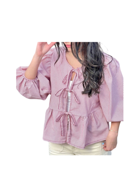 CAMISA PEPLUM LAZO BURGUNDY
