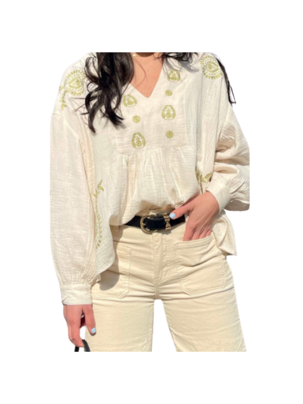 CAMISA BORDADA OVERSIZE